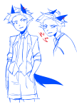  2026 art_dump blackoutbruh body_modification candy_timeline dogtail freckles fullres headshot highlight_color homestuck:_beyond_canon lineart monochrome solo starter_outfit yiffany_longstocking_lalonde_harley 