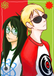  aspect_symbol dave_strider huge jade_harley lll-hime-lll red_baseball_tee space_aspect starter_outfit time_aspect 