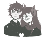  bloodtier dogtier godtier grayscale heart jade_harley karkat_vantas kats_and_dogs redrom shipping smiling_karkat witch 