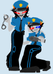  2026 fullres gun ham0naa hat jaggy_lines police_uniform sollux_captor terezi_pyrope trollcops weapon 