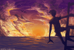  back_angle clouds dirk_strider epic no_glasses ocean paveffer seagulls solo stars sunset 