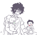 2014 babies bard biting blood caliborn calliope cherubim fullres gamzee_makara godtier grayscale highlight_color humanized jaggy_lines lineart lunaticjin rage_aspect