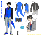2012 au blackoutballad character_sheet fashion flowers fullres hammer hitmanstuck john_egbert solo text