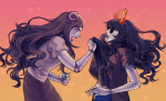 2019 aradia_megido aradiabot artificial_limb eyepatch fullres sickarknife starter_outfit strife vriska_serket