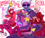  2020 apple_juice art_dump beverage casual crying dave_strider derse emoticon fullres godtier headphones knight no_glasses red_plush_puppet_tux sleeping solo text time_aspect word_balloon zzoupz 