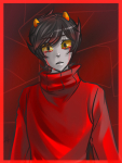 2014 crying dancestors fullres jaggy_lines kankri_vantas lunaticjin monochrome solo starter_outfit