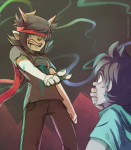  2014 blindfold blood breath_aspect freckles fullres godtier heir ikimaru john_egbert land_of_pyramids_and_neon panel_redraw starter_outfit terezi_pyrope 