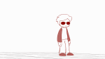  2025 animated dave_strider fullres jazze-bee monochrome red_baseball_tee solo sprite_mode starter_outfit text 