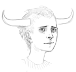  catertothehollow grayscale headshot sketch solo tavros_nitram 