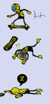  ! 2015 comic dancestors fullres jaggy_lines lying midair mituna_captor on_stomach sailorbeefcake scribble_mode skateboard sleeping solo starter_outfit 