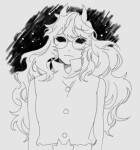 2022 alternate_calliope dead_teen_jade fullres grayscale homestuck:_beyond_canon jade_harley jujeobman lineart meat_timeline sketch solo