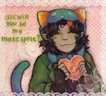  2026 blush cat_hat crishdotnet fullres heart nepeta_leijon solo starter_outfit text valentinestuck zodiac_symbol 