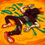  2021 back_angle blood dead fullres lying on_stomach solo starter_outfit stupid.dog terezi_pyrope text 