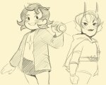  2017 dopingues flashlight freckles fullres hiveswap joey_claire monochrome sketch starter_outfit trizza_tethis 