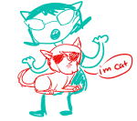 animal_ears animalstuck dave_strider deleted_source limited_palette pootles terezi_pyrope word_balloon wut 