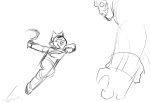 2016 cairo_overcoat fullres grayscale karkat_vantas lord_english midair paperseverywhere sickle sketch starter_outfit strife