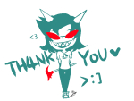  2013 blush dragon_cane fullres heart highlight_color jaggy_lines lineart lunaticjin monochrome solo starter_outfit terezi_pyrope text thank_you 