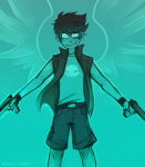  2015 freckles fullres ikimaru jake_english monochrome solo starter_outfit twin_m9_berettas 