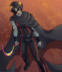  2025 candy_timeline eyepatch fullres grim-kitkat high_angle homes_smell_ya_later homestuck:_beyond_canon karkat_vantas punished_outfit scars solo 