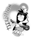  artist_collaboration cancerlicious chibi frogs grayscale instrument jade_harley language:japanese lemonamy solo starter_outfit translation_request 