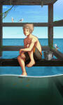  2012 animals bucket clouds dirk_strider fullres no_glasses no_shirt ocean seagulls shandy sitting solo swimsuit 