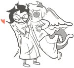  2026 catdogcrow davepetasprite^2 doctoraiama dogtier fullres godtier grayscale heart jade_harley midair monochrome near_kiss redrom shipping space_aspect sprite witch 