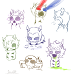  2013 crying equius_zahhak eridan_ampora fullres gamzee_makara grubs highlight_color lineart milk monochrome nepeta_leijon no_glasses no_hat optiic_bla2t psionics q-dormir sollux_captor sopor_slime tavros_nitram vriska_serket wonk 