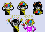  2014 alternate_hair comic dancestors dreamself fullres jaggy_lines messy_hair mituna_captor no_hat sailorbeefcake scribble_mode solo starter_outfit styling_hair text 