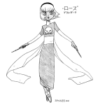  animestuck black_squiddle_dress broken_source grayscale peachskull rose_lalonde solo thorns_of_oglogoth 