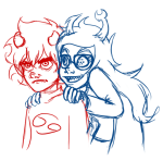  2012 fullres karkat_vantas rainbowchibbit redrom shipping sketch starter_outfit vriska_serket vriskat 