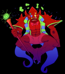  2023 adventure_time cairo_overcoat crossover fullres fusion golden_cuestaff jaggy_lines lord_english midair solo szkraft220 