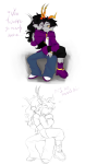  2026 blush body_modification comic darien_tiedel fantroll fullres head_on_shoulder heart hiveswap hug kiss lineart near_kiss profile redrom shipping sitting solitairry stars starter_outfit text wonk 