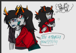  2026 aspect_symbol blush dirk_strider fullres heart_aspect helltier homestuck:_beyond_canon hug licking no_glasses redrom scourge_sisters shipping terezi_pyrope text thought_balloon vriska_serket watchercr0w word_balloon 