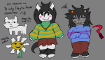 2025 animalstuck blood blush crossover dogtier flowers fullres jade_harley jaggy_lines karkat_vantas no_glasses sickle skyzahhak undertale weapon