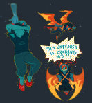  2019 fullres jaggy_lines john_egbert rocket_wings starter_outfit terezi_pyrope text the_adventures_of_john&#039;s_arm tomatograter word_balloon 