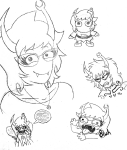  2026 aranea_serket art_dump bluh dancestors frigiddoctoratus fullres godtier grayscale headshot light_aspect lineart mindfang_dress monochrome no_glasses pencil solo starter_outfit sufferer_necklace sylph text word_balloon 