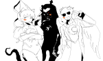  2026 arms_crossed arquiusprite blush davepetasprite^2 fullres grayscale highlight_color jaggy_lines jasprosesprite^2 monochrome ruldem silhouette sketch sprite starter_outfit sweat 