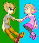  dirk_strider holding_hands neorails ro-taniah roxy_lalonde shipping starter_outfit 