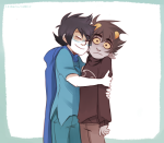  2014 blush breath_aspect fullres godtier heir hug ikimaru john_egbert karkat_vantas starter_outfit 