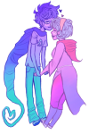  godtier grimdorks heart heir holding_hands john_egbert kiss oliboobs redrom rose_lalonde seasonalsource seer shipping 