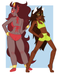  back_angle barefoot dogtier feferi_peixes horrorcuties jade_harley shipping swimsuit vriscuit 