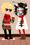  blush broken_source coolkids dave_strider ghost-stories holidaystuck redrom shipping terezi_pyrope 