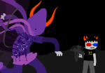 2012 animated asymmetricjester bard black_rifle blood codtier fullres gamzee_makara godtier image_manipulation jaggy_lines rage_aspect sollux_captor starter_outfit