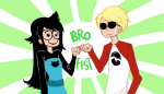  bromance chiumonster dave_strider dress_of_eclectica fistbump jade_harley red_baseball_tee request spacetime 