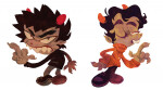  2022 back_angle chibi dancestors fullres kankri_vantas karkat_vantas starter_outfit stupid.dog sufferer_necklace the_finger vantases wonk 