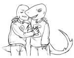 2014 arm_around_shoulder casual felt fin fullres grayscale hug no_hat trace tyska