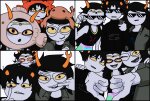 2025 animals arm_around_shoulder crabs feferi_peixes fish fullres glasses_added karkat_vantas meme phone popguy305 starter_outfit thumbs_down vriska_serket wonk 
