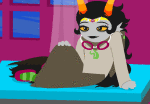  2017 animated feferi's_hive feferi_peixes fullres godtier hive image_manipulation jaggy_lines life_aspect no_glasses saeronovace sitting solo suggestive_eyebrows witch 