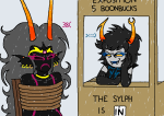  2026 ancestors aranea_serket body_modification bondage dancestors emoticon exposition_booth frigiddoctoratus fullres her_imperious_condescension jaggy_lines mindfang_dress no_glasses scribble_mode silhouette sitting starter_outfit text 