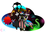  2019 2spooky aradia_megido aspect_symbol cutexiora doom_aspect feferi_peixes fullres jaggy_lines life_aspect multishipping queen_bee redrom shipping sollux_captor starter_outfit time_aspect transparent 